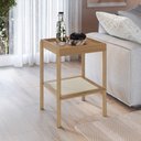 Ver imagem 1 de Mesa Lateral Oslo 43 Cm Madeira Mdp Hanover ou Nero Base Madeira - Artesano
