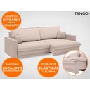 Ver imagem 6 de Sofá Tango 2,20m sem Caixa, Retrátil e Reclinável Velosuede Bege - Netsofás