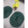 Par de Tapete Oval em Crochê Criativa: Verde Bandeira - 1