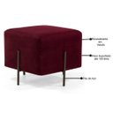 Ver imagem 2 de Puff Decorativo 45cm Base Aço Status B-278 Veludo Marsala