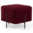 Ver imagem 1 de Puff Decorativo 45cm Base Aço Status B-278 Veludo Marsala