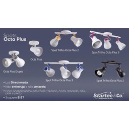 Kit 3 Spot Trilho Octa Plus Preto 3xE27 - Startec - 6