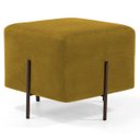 Ver imagem 1 de Puff Decorativo 45cm Base Aço Status B-279 Veludo Mostarda