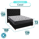 Ver imagem 3 de Conjunto Cama Box Preto Casal + Colchão D33 Iso100 Ortobom + Cabeceira