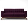 Sofá 1,50M 2 Lugares Sandero B-292 Veludo Uva - Domi - 3