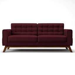 Sofá 2,10M 3 Lugares Sandero B-278 Veludo Marsala - Domi - 3