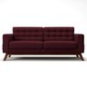 Sofá 2,10M 3 Lugares Sandero B-278 Veludo Marsala - Domi - 3