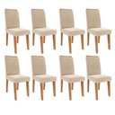 Ver imagem 1 de Kit 8 Cadeiras para Sala de Jantar Estofadas Tais Bege/Cinamomo/Nude