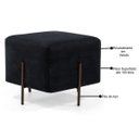 Ver imagem 2 de Puff Decorativo 45cm Base Aço Status B-300 Veludo Preto
