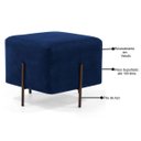 Ver imagem 2 de Puff Decorativo 45cm Base Aço Status B-304 Veludo Azul Marinho