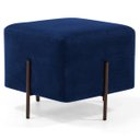 Ver imagem 1 de Puff Decorativo 45cm Base Aço Status B-304 Veludo Azul Marinho