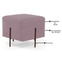 Ver imagem 2 de Puff Decorativo 45cm Base Aço Status B-305 Veludo Rosê