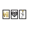 Quadros Love, Coração e Amor - Kit 3 Peças - 1