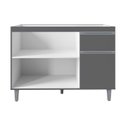 Ver imagem 2 de Gabinete P/ Pia de Inox 120cm Cinza 3 Portas 1 Gaveta S/ Tampo - Pop