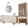 Cristaleira Adega Órfeo Buffet Sinfonia e Espelho 54cm H01 Off White/Cinamomo - Mpozenato - 1