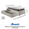 Base Box Cama Solteiro Sapateira Courino Linho Areia e Colchão Bogota Inducol 88x188 - 5