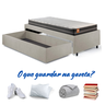 Base Box Cama Solteiro Sapateira Courino Linho Areia e Colchão Bogota Inducol 88x188 - 12