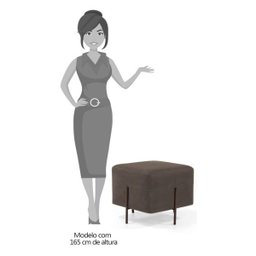 Kit 2 Puffs Decorativos 45cm Base Aço Status B-261 Veludo Marrom - 4