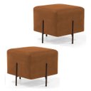 Ver imagem 1 de Kit 2 Puffs Decorativos 45cm Base Aço Status B-262 Veludo Telha