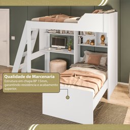 Beliche Multifuncional Office para Quarto Adulto Vivace - 8