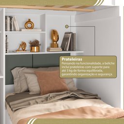 Beliche Multifuncional Office para Quarto Adulto Vivace - 9