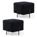Ver imagem 1 de Kit 2 Puffs Decorativos 45cm Base Aço Status B-300 Veludo Preto