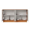 Ver imagem 3 de Aparador Buffet Vitoria 2 Portas Mdp 2 Vidro e Prateleiras Freijo/off White