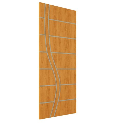Kit 2 Portas de Madeira Frisada U.v 210cm X 80cm - R70ss:cerejeira