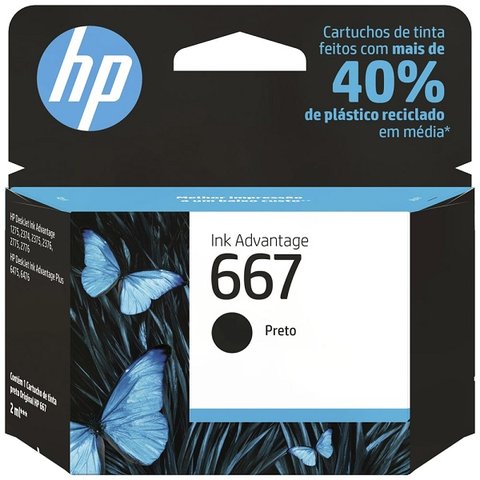 Cartucho HP 667 Preto 3YM79AB