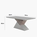 Ver imagem 3 de Mesa Sala de Jantar Aster 180cm e 6 Cadeiras Safira Moderna Turim/grafite/imbuia Ripado