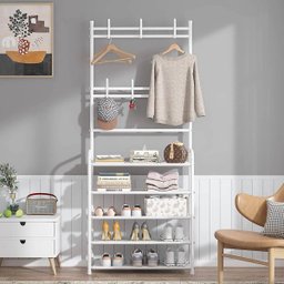 Rack Sapateira Arara Roupa Sandalia Tenis Organizador 4 Andares Closet Quarto Sala Gancho Pendurar o - 3