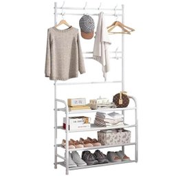 Rack Sapateira Arara Roupa Sandalia Tenis Organizador 4 Andares Closet Quarto Sala Gancho Pendurar o - 7
