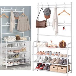 Rack Sapateira Arara Roupa Sandalia Tenis Organizador 4 Andares Closet Quarto Sala Gancho Pendurar o - 1