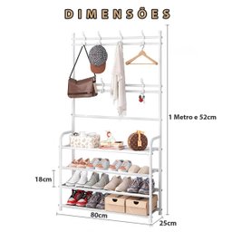 Rack Sapateira Arara Roupa Sandalia Tenis Organizador 4 Andares Closet Quarto Sala Gancho Pendurar o - 2