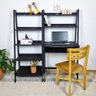 Conjunto Home Office Estante Escrivaninha + Estante Pipa 5 Prateleiras Cubomob Preto - 8