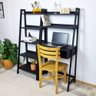 Conjunto Home Office Estante Escrivaninha + Estante Pipa 5 Prateleiras Cubomob Preto - 7