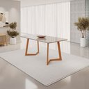 Ver imagem 2 de Mesa de Jantar Fineza Tampo 180x90cm com Vidro Pés Madeira Maciça Jcm