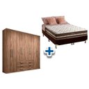 Ver imagem 1 de Cama Box Casal + Colchão Classic + Guarda Roupa Master 8.6 Atacama