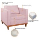 Ver imagem 7 de Kit Sofá 3 Lugares e 2 Poltronas Europa 180 cm Estilo Conforto e Elegância Suede - Doce Sonho