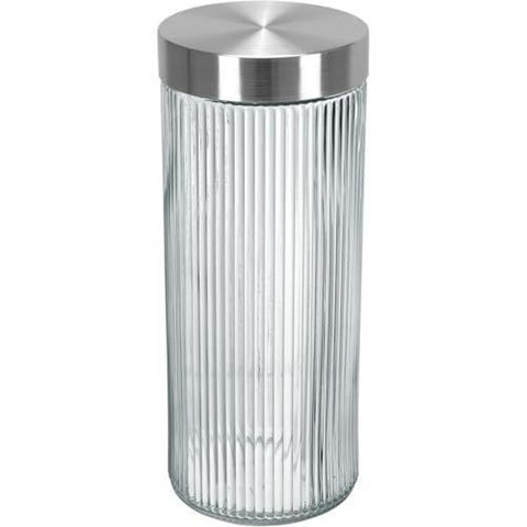 Pote Hermético de Vidro 2,2L Transparente 27x11x11cm Mantimentos Cozinha Tampa