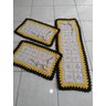 Tapete Crochê Kit Passadeira Primavera Criativa Cor: Amarelo e Preto - 2