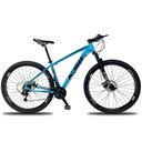 Ver imagem 1 de Bicicleta Aro 29 Ksw 21 Marchas Freios a Disco C-trava e K7 - Azul-preto - 15" Azul-preto