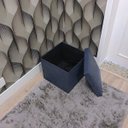 Ver mais imagens de Puff Baú Desmontável Linho Jeans 41cmx40cmx40cm 