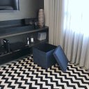 Ver imagem 6 de Puff Baú Desmontável Linho Jeans 41cmx40cmx40cm 