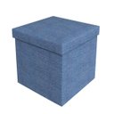 Ver imagem 1 de Puff Baú Desmontável Linho Jeans 41cmx40cmx40cm 