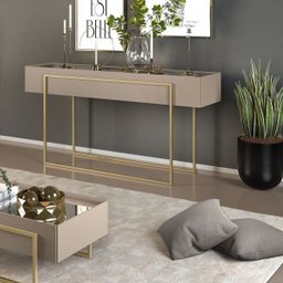 Aparador para Sala Estar Espelhado D04 Sírius Amarula - Mpozenato - 2