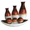 Conjunto Vasos Prato E Bolas Cerâmica Centro Mesa Enfeites - 1