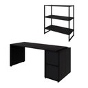 Ver imagem 2 de Escrivaninha 1,7m e Nicho Aéreo Industrial 3 Prateleiras F5 Cor:preto