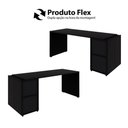 Ver imagem 5 de Escrivaninha 1,7m e Nicho Aéreo Industrial 3 Prateleiras F5 Cor:preto
