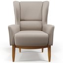 Ver imagem 5 de Kit 02 Poltronas Decorativa Fixa Base de Madeira Milena D02 Linho Bege C-107 - Lyam Decor